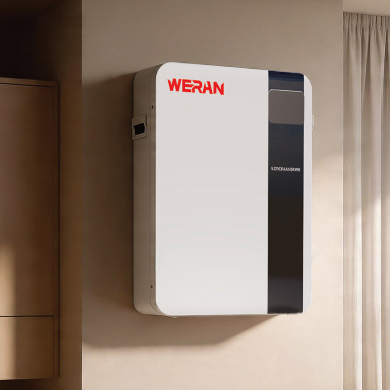 WERAN 51,2 V 100 Ah 5,12 kWh zidna LiFePO4 baterija za stambeno skladištenje solarne energije